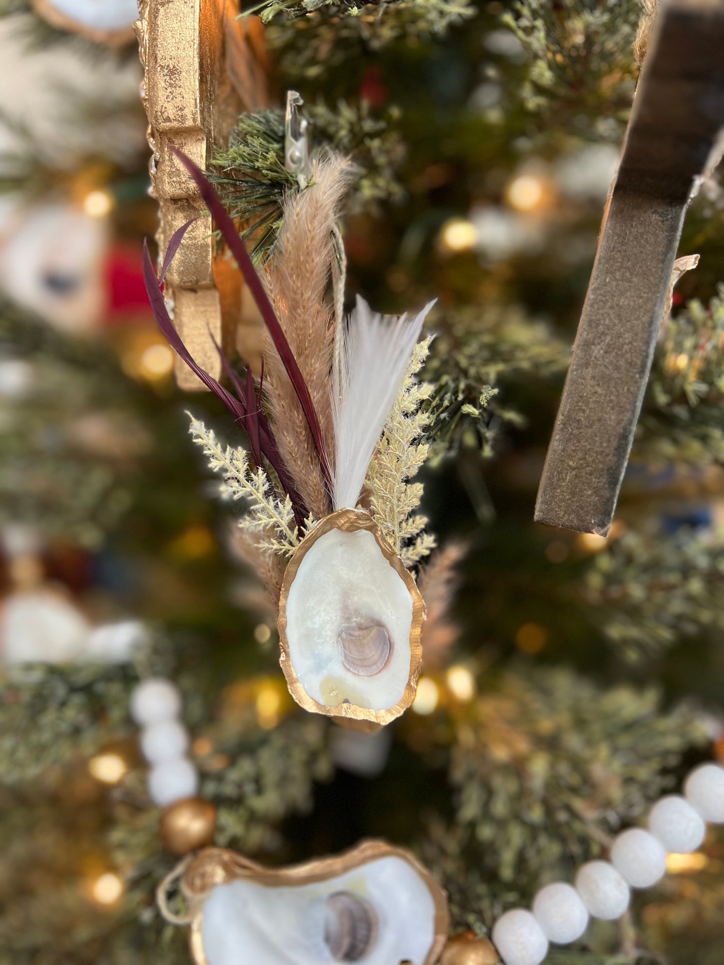 Boho Oyster Shell Ornament