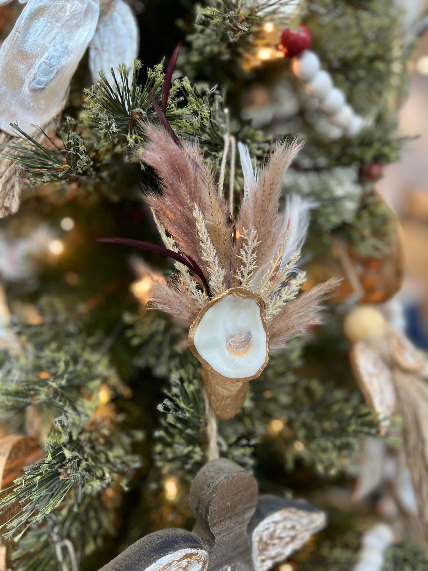 Boho Oyster Shell Ornament