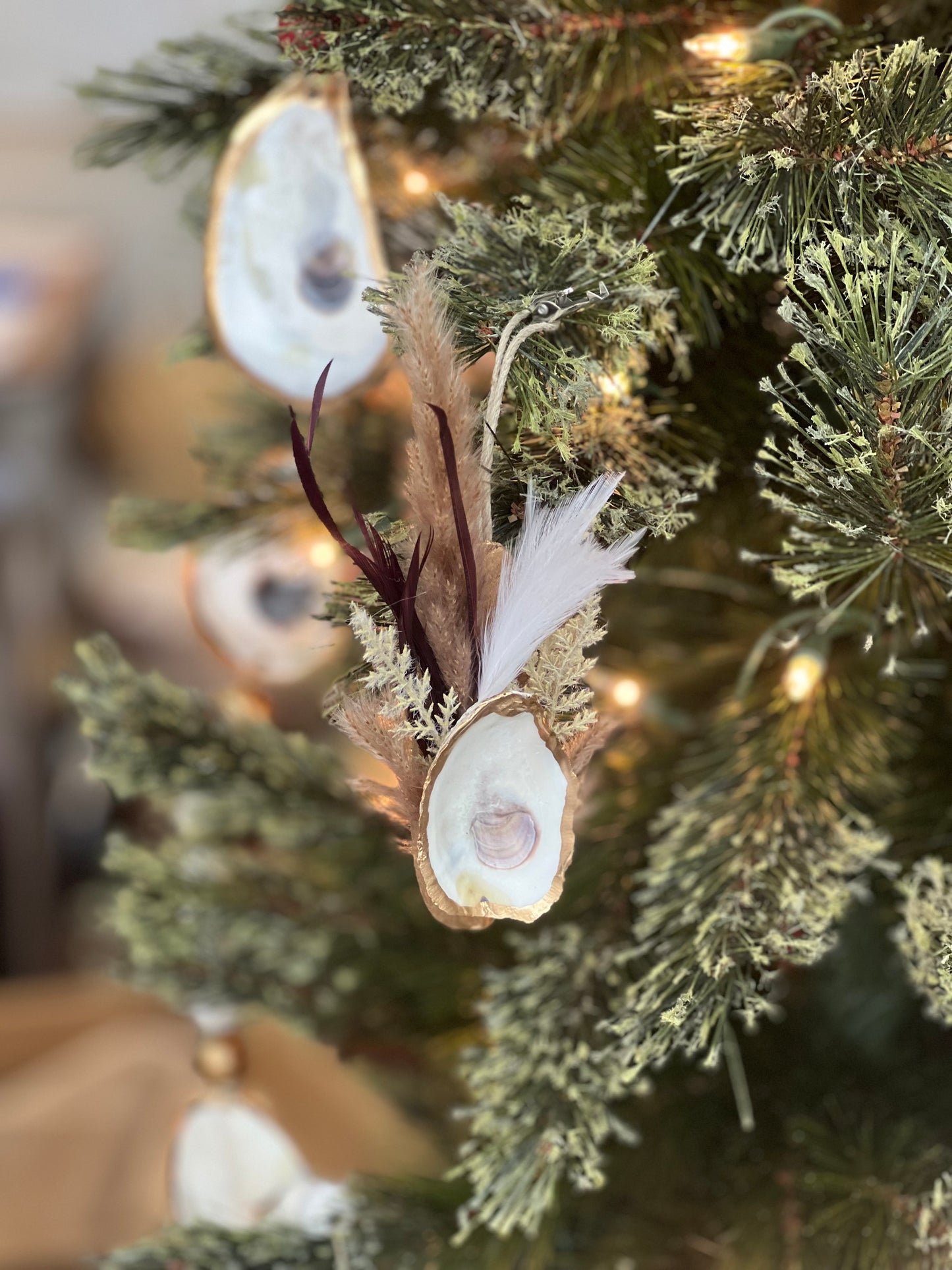 Boho Oyster Shell Ornament