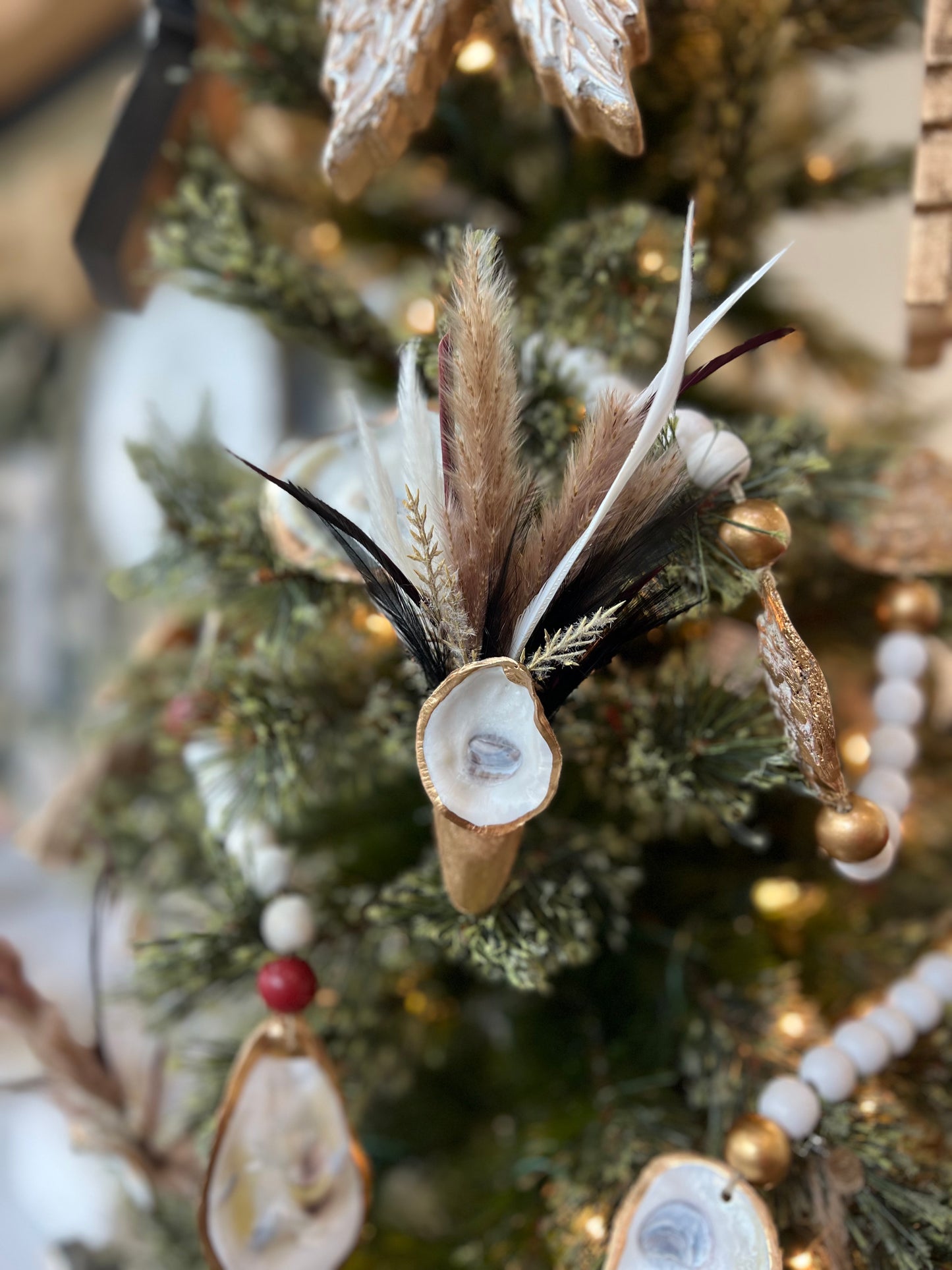 Boho Oyster Shell Ornament