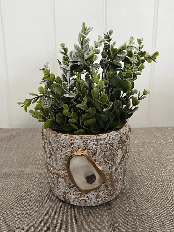 Faux birch oyster planter