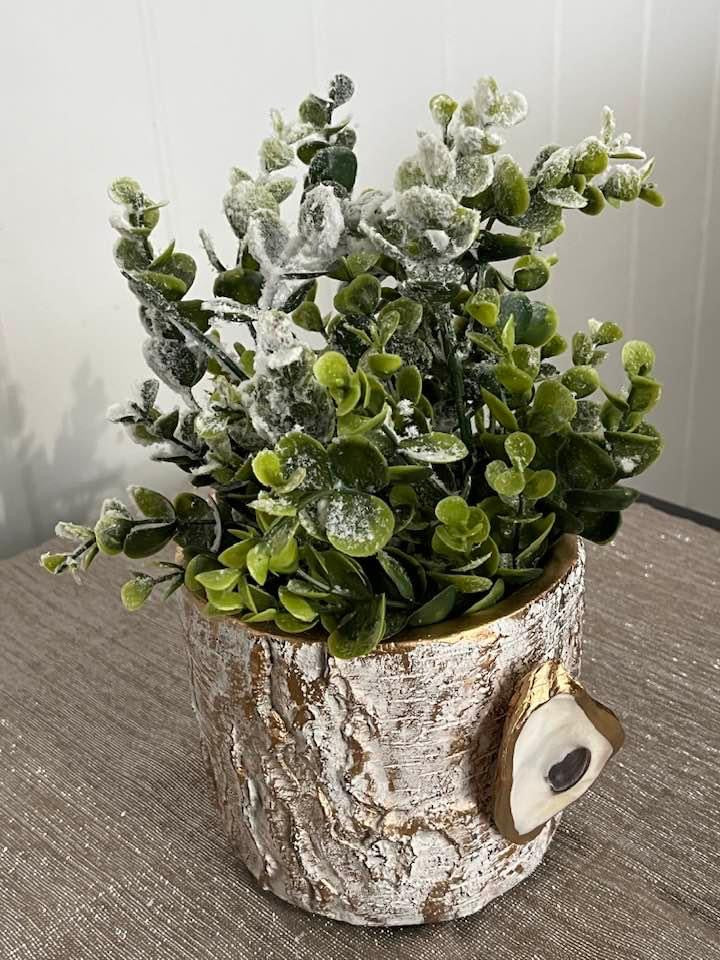 Faux birch oyster planter